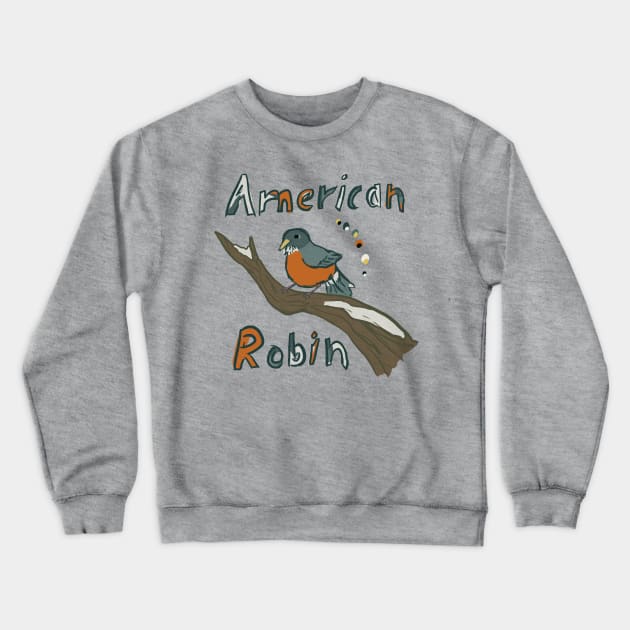 Funky American Robin Crewneck Sweatshirt by DiamondsandPhoenixFire